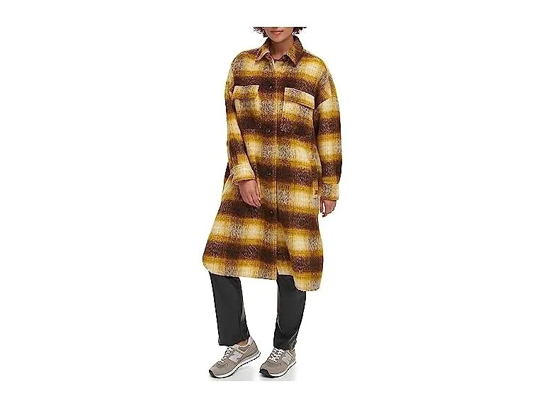 Levi's Women's Long Plaid Shirt Jacket (Medium)