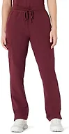 Amazon Basics Women's Scrubs Tapered Leg Pants Yoga Waistband, Burgundy, XX-Large