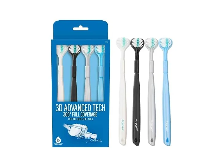 PURSONIC 3 Sided Toothbrush with Soft Bristles