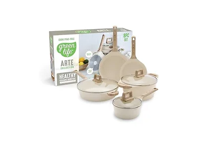 GreenLife 8 Piece Ceramic Nonstick Cookware Set
