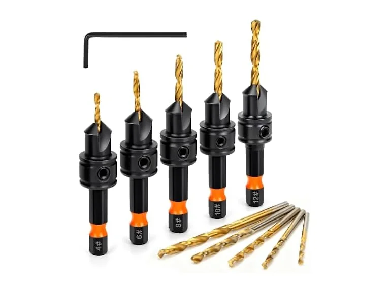 YJRNTY AAP-Tool-381 11pc Countersink Drill Bit Set