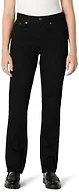 Amazon Essentials Women's High-Rise Straight Leg Jean, Black, 6