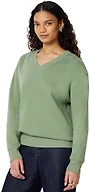 Amazon Essentials Women's Oversized V-Neck Fleece Pullover Sweatshirt, Sage Green, X-Large