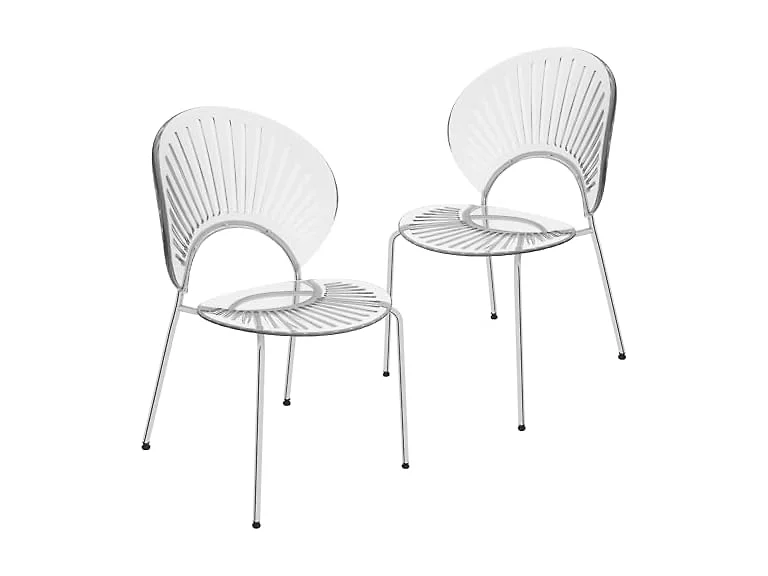 LeisureMod OC20CL2 Opulent Dining Chair Clear