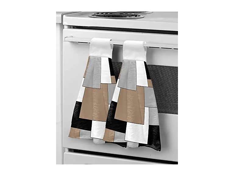 Color Block Hanging Hand Towels Kitchen