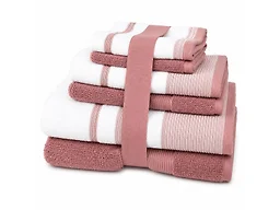 Noble House NH-6Pcs 2Tone Towel Set - Rose 6-Piece Set 6