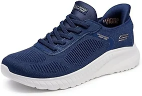Skechers BOBS Women's,Hands Free Slip-INS BOBS Squad Chaos-Current Muse,NVY,9 W US