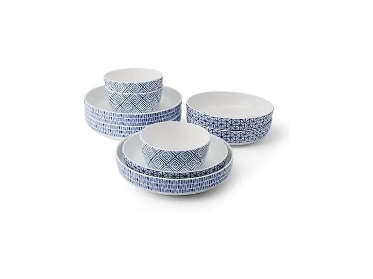  Bone China  Chip Resistant 9 Piece Dinnerware Bowl Set