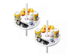 Zone Tech TA0020-2 12 inch White Beach Umbrella Table Tra
