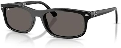 Ray-Ban RB2224 901/B1 60 60-20-145 Ray-Ban RB2224 Rectangle Sunglasses  BLACK/DARK GREY