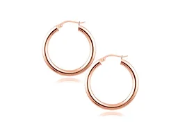 Yeidid 18K Rose Gold Plated Sterling Silver 25mm French Lock Hoops