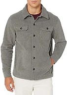 Amazon Essentials Men's Long-Sleeve Polar Fleece Shirt Jacket, Charcoal Heather, X-Small