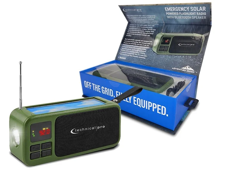 Solar Emergency Radio with Speaker (Bluetooth)