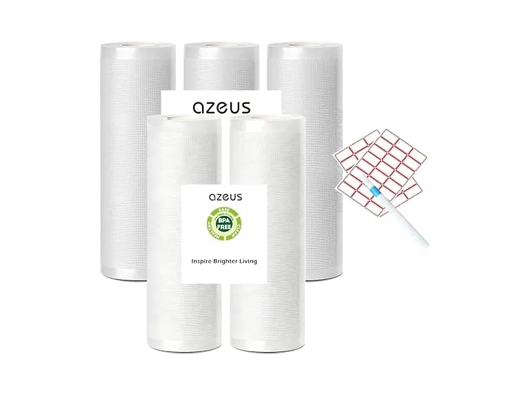 AZEUS Vacuum Sealer Bag Rolls with Labels & Marker