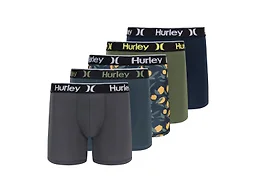 Hurley Men's 5 Pack Printed Boxer Briefs