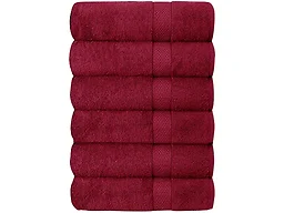 J&V TEXTILES 6PK TWL RED 27 X 52 IN 6-Pack Plush Bath Towe