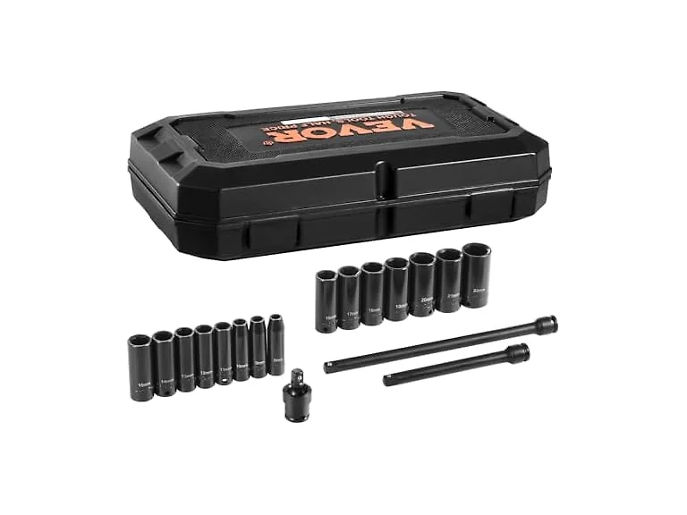 VEVOR Drive Impact Socket Set 3/8"  - 18 Piece Deep Socket Set Metric