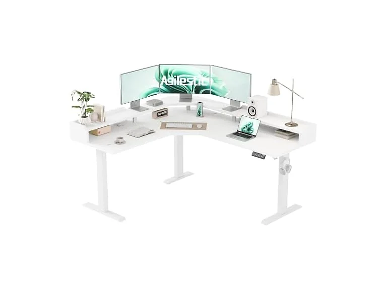Agilestic 63" L Shaped Standing Desk White