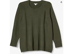 Amazon Essentials Women's Crewneck Sweater, Classic-Fit, Soft Touch, Long Sleeve, Plus-Size Available, Dark Olive, 6X