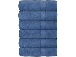 J&V TEXTILES 6PK TWL BLUE 27 X 52 IN 6-Pack Plush Bath T