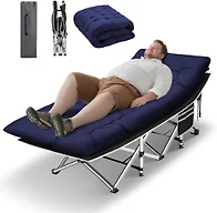 HABUTWAY Camping Cots for Adults with 600lbs Load Capacity, Folding Camping Cot with Mattress, Sleeping Cots for Adults with Carry Bags for Travel,Beach,Patio,Home Office,Nap Time