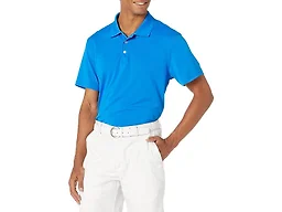 Amazon Essentials Men's Moisture Wicking Golf Polo Shirt, Short Sleeve, Slim-Fit, Quick-Dry, Active Wear, Electric Blue, Medium