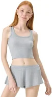 florence by mills Women's Do Not Disturb Ribbed Sleeptank Top, Heather Grey, Small