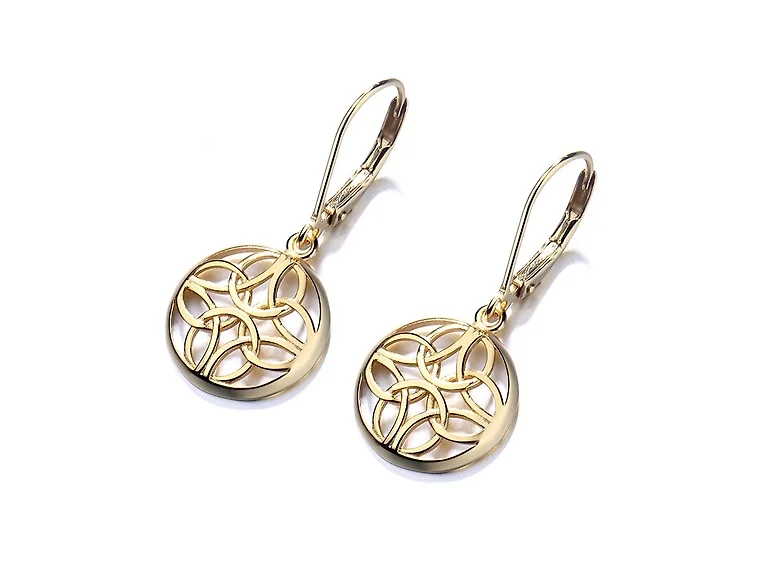 Gold Plated Lever-Back Celtic Earring