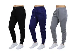 BLUE ICE WC-----(Women's 3Pack) - JWH/WFP-400 - BNH - S Small 3PK Womens Loose Fit Fleece Joggers Black - Navy - Heather Grey