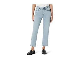 Amazon Essentials Women's High-Rise Straight Leg Jean, Iced Light Wash, 8 Long