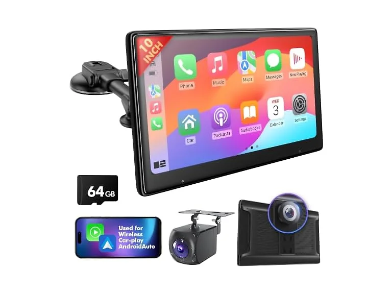 Perloyal 10" Wireless Carplay Stereo