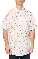 Eddie Bauer Men's Big & Tall Printed Baja Short-Sleeve Shirt Tan Large, Tall
