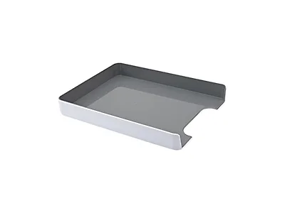 Fusion Letter Tray, 1 3/4" H x 10" W x 12 3/4" D, White/Gray