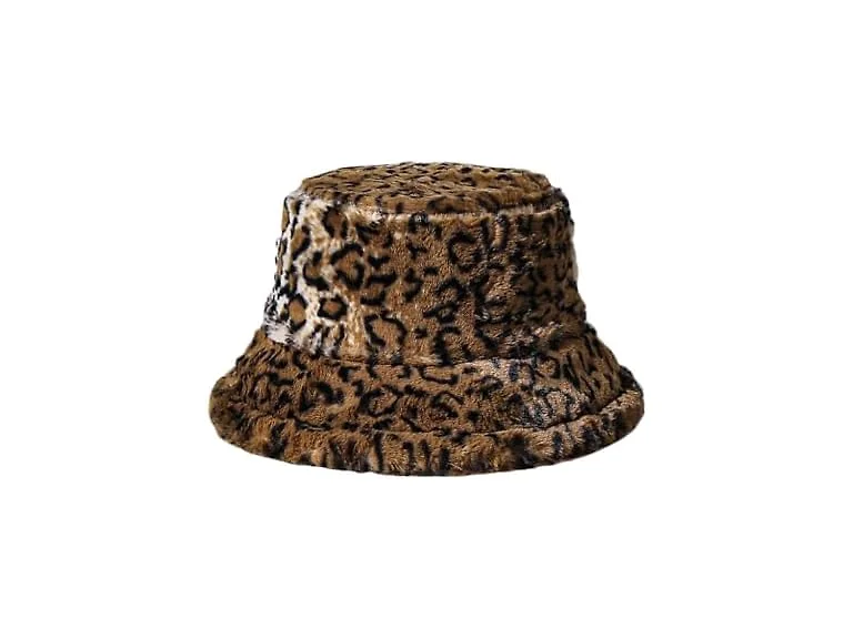 Purfanree Men (OS) Faux Fur Bucket Hat Fluffy Cap