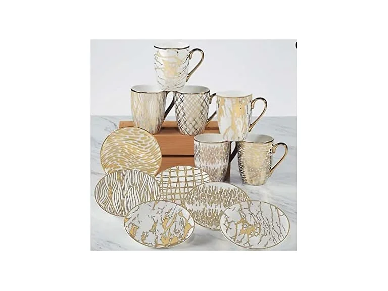 Certified International Matrix Gold Plated Canape Plates