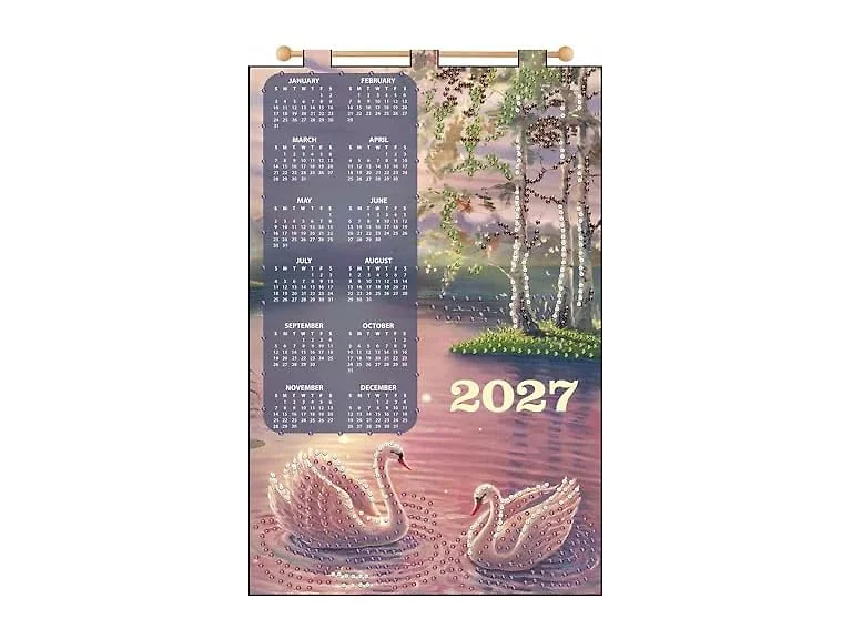 Design Works Crafts Swans 2027 Sequin Calendar Kit