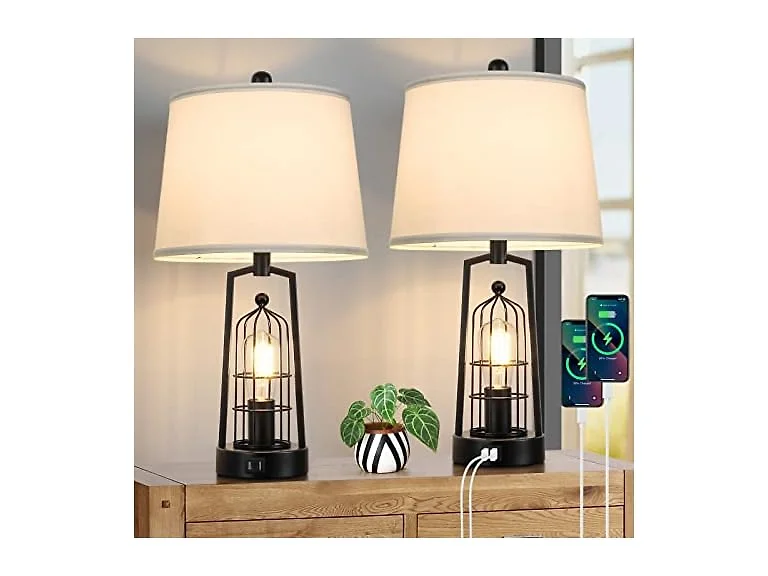 Brightever Farmhouse Table Lamps, Set of 2