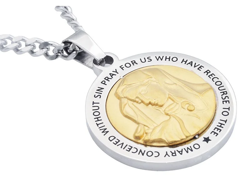 Stainless Steel Saint Mary Necklace
