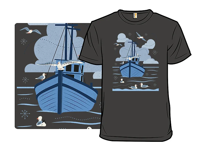 Albatross and Fishing Boat