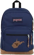 JanSport NCAA Officially Licensed Backpack, West Virginia Mountaineers, Right Pack with Padded 15-Inch Laptop Sleeve, Spacious Computer Bag, Durable Daypack with Bottle Pocket & Haul Handle, Navy