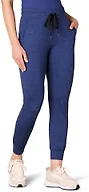 Amazon Essentials Athletic Pants for Women, Brushed Tech Stretch Lounge Joggers, Plus Size Available, Navy Space Dye, Small
