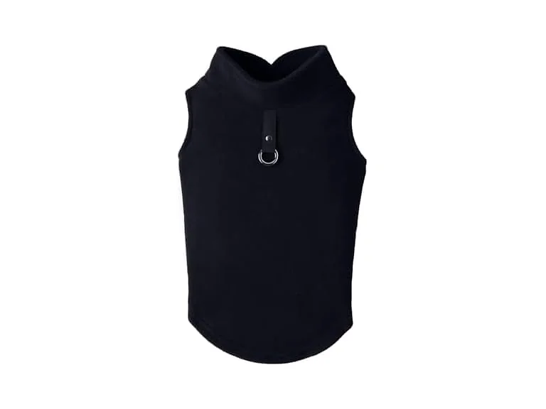 Gooby Fleece Vest Dog Sweater, Black, X-Small