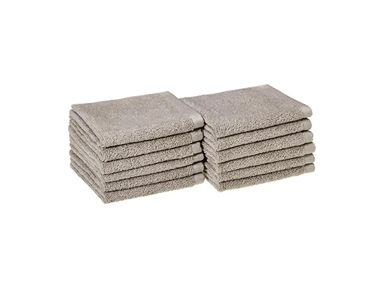 Amazon Basics Washcloths 12pk Platinum