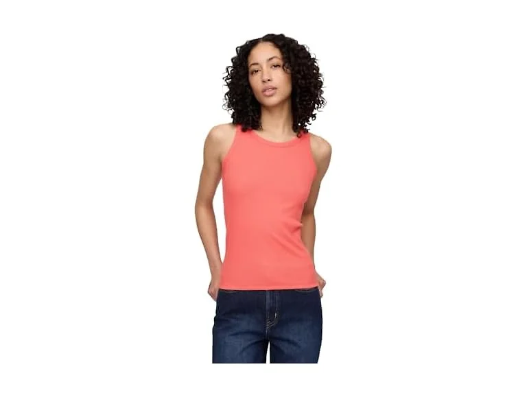 GAP Women (XXL) Ribbed High Neck Citron Tank