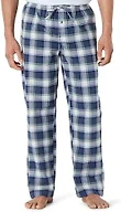 Amazon Essentials Men's Cotton Stretch Poplin Pajama Pant, Indigo Country Plaid, X-Small