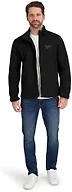 Reebok Mens Mock Neck Zip-Up Textured Fleece Shell Jacket, Black, L