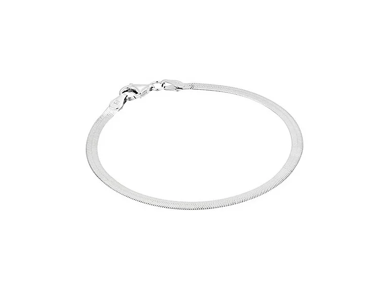 925 Sterling Silver Herringbone Anklet