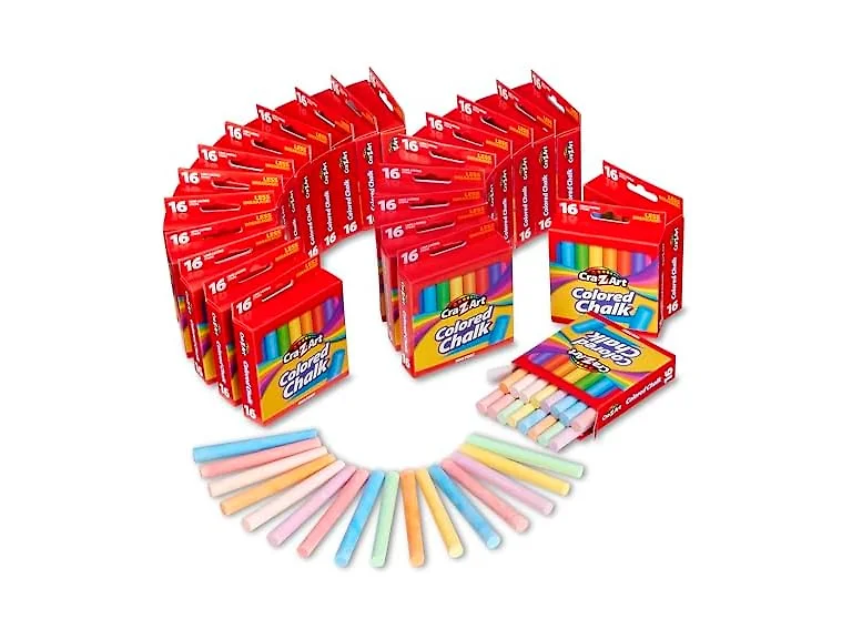 Cra-Z-Art Colored Chalk Sticks Bulk Pack, 16 Count 