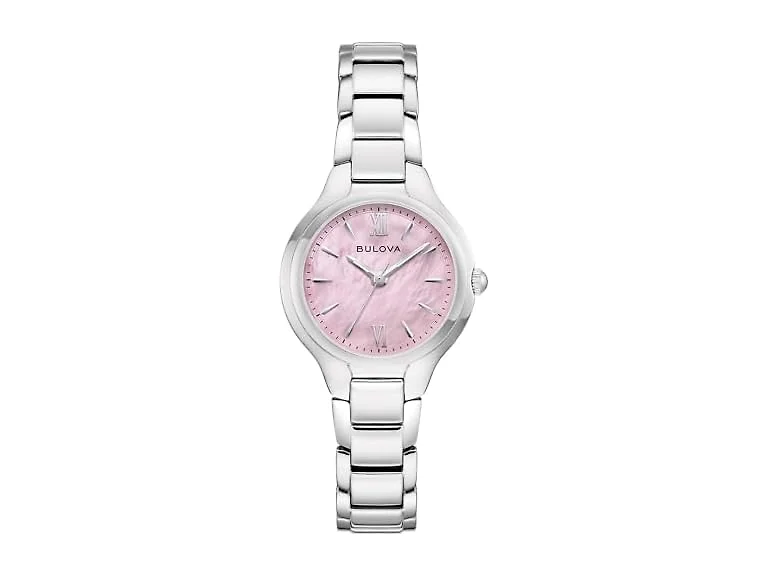 Bulova Classic Silver-Tone & Pink Mother-of-Pearl