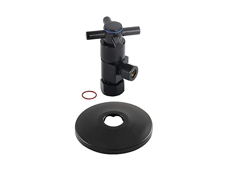 Kingston Brass Ceramic Hardisc Cartridge Angle Stop, Black